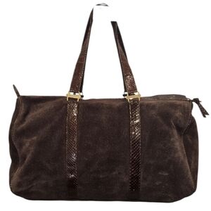 Susan Gail Vintage Brown Suede Tote Bag